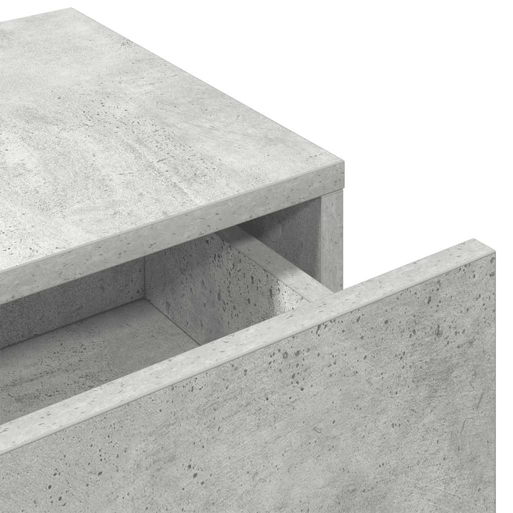 Wall shelf with drawers concrete grey 80x33x17 cm wood material