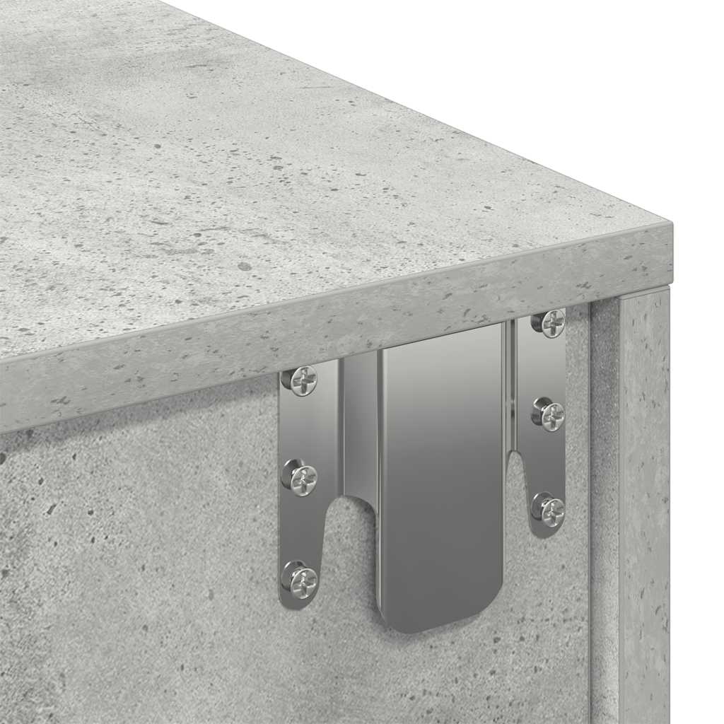 Wall shelf with drawers concrete grey 80x33x17 cm wood material