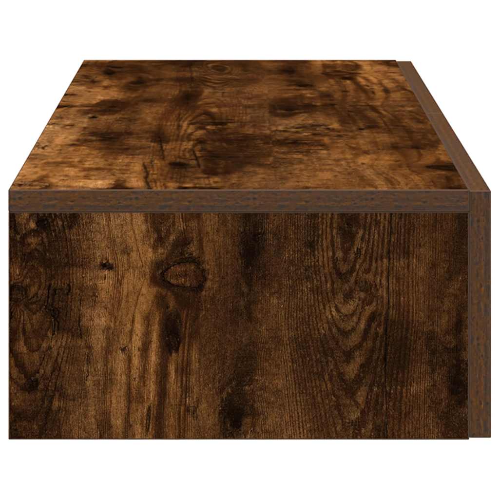 Wall shelf with drawers smoked oak 80x33x17 cm wood material