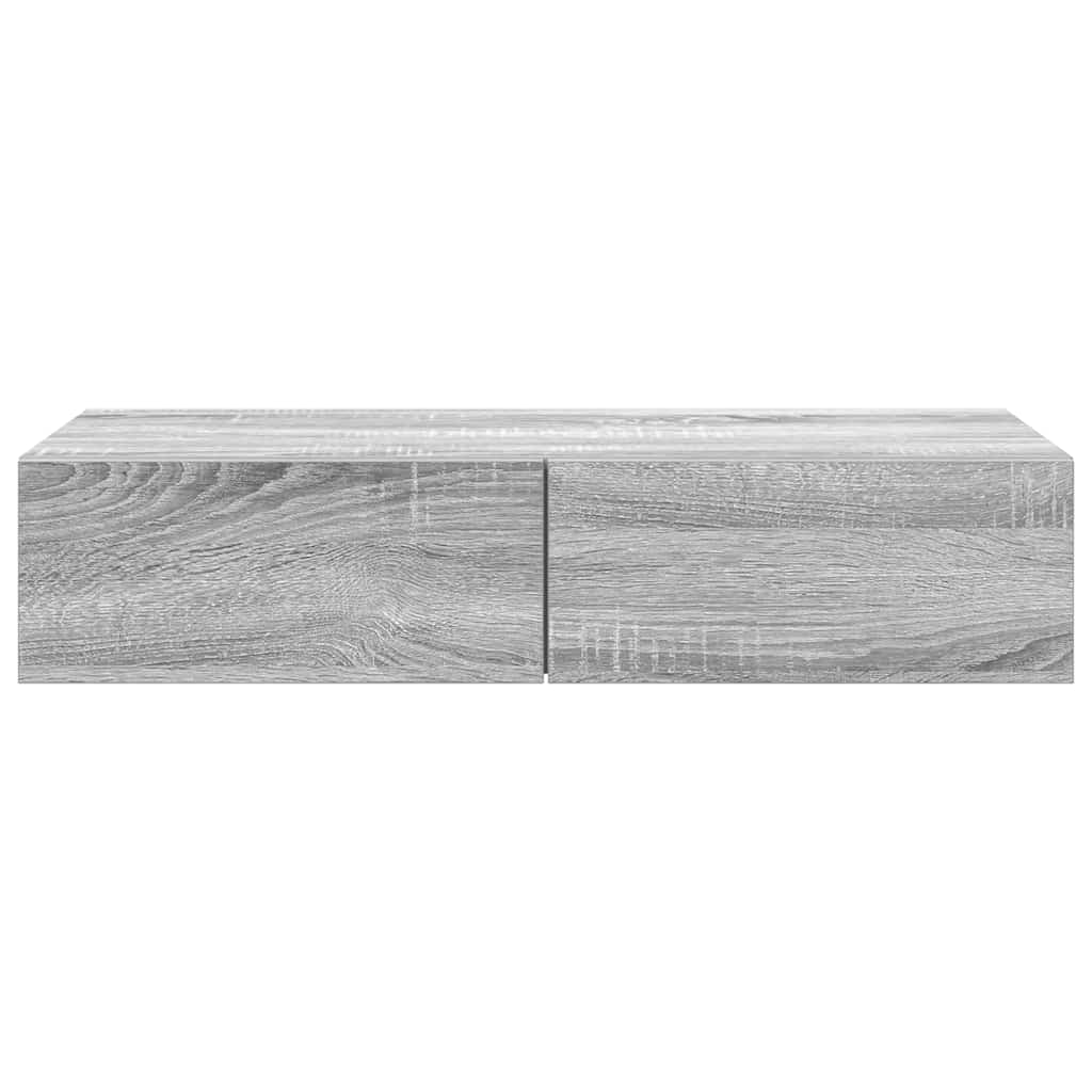 Wall shelf with drawers Grey Sonoma 80x33x17 cm wood material