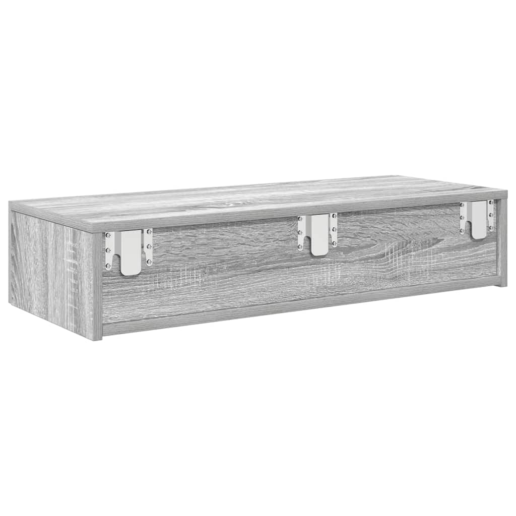 Wall shelf with drawers Grey Sonoma 80x33x17 cm wood material
