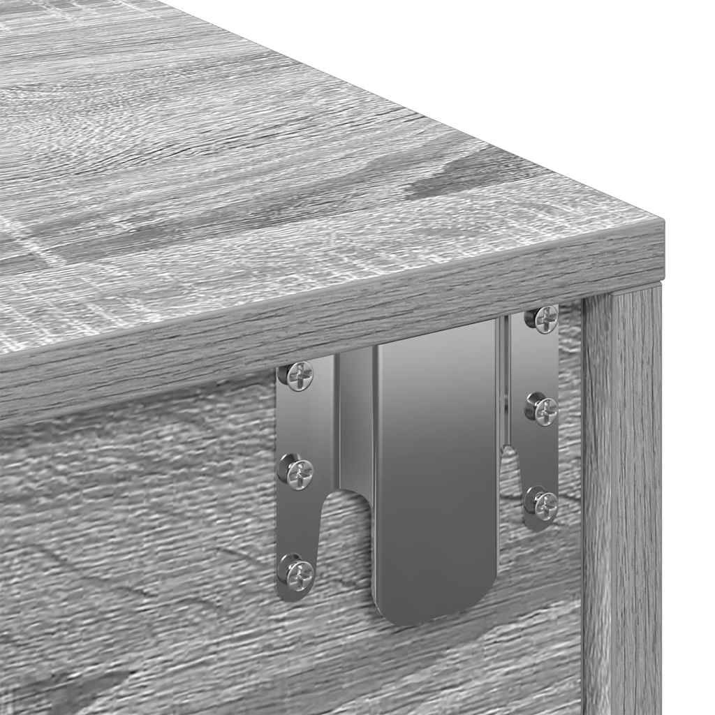 Wall shelf with drawers Grey Sonoma 80x33x17 cm wood material