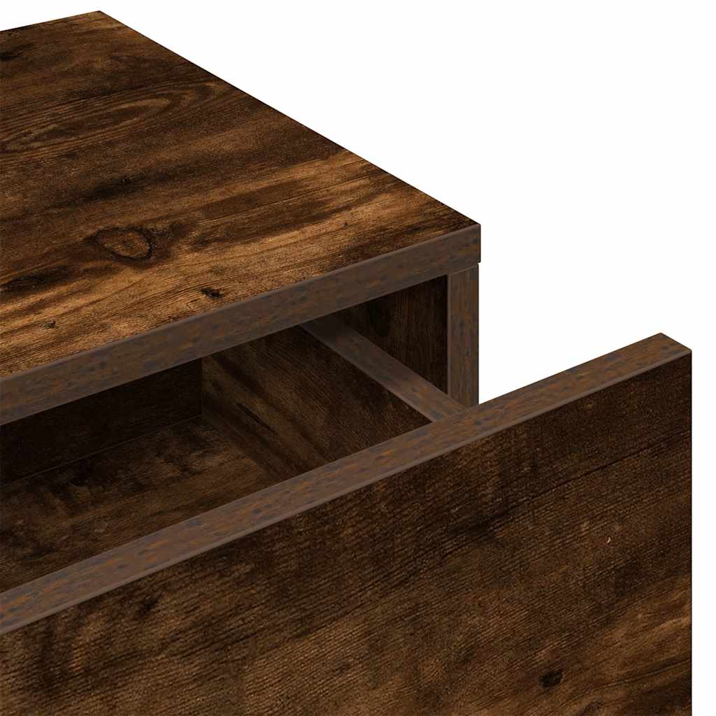 Wall shelf with drawers smoked oak 100x36x19cm wood material