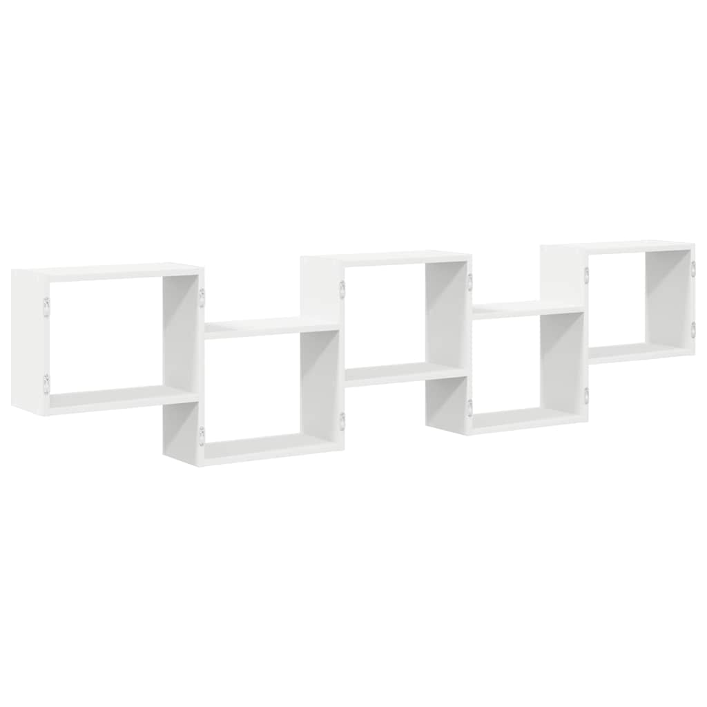 Etagère cube 5 compartiments matière bois blanc