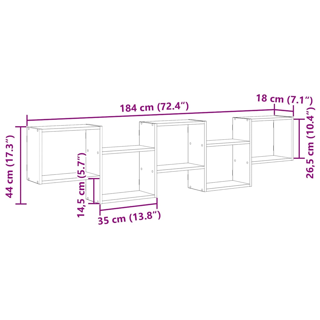 Etagère cube 5 compartiments matière bois blanc