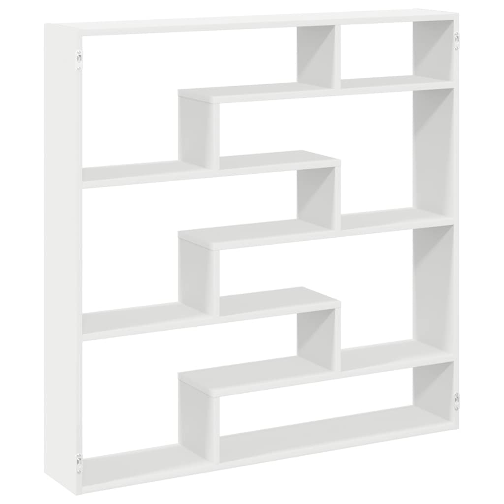 Etagère cube 7 compartiments matière bois blanc