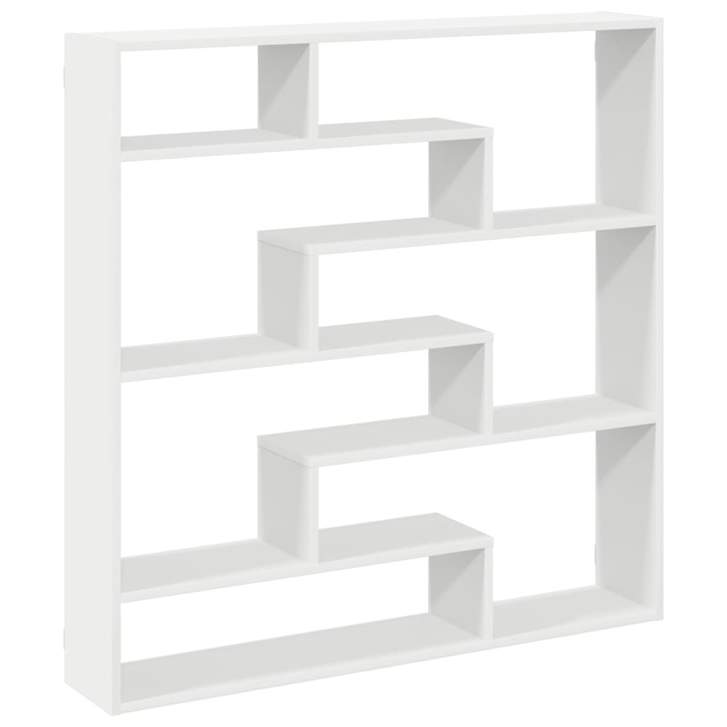 Etagère cube 7 compartiments matière bois blanc