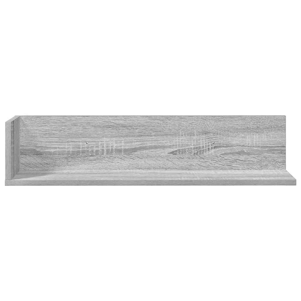 Wall shelves 2 pcs. Gray Sonoma 75x16.5x16.5 cm wood material