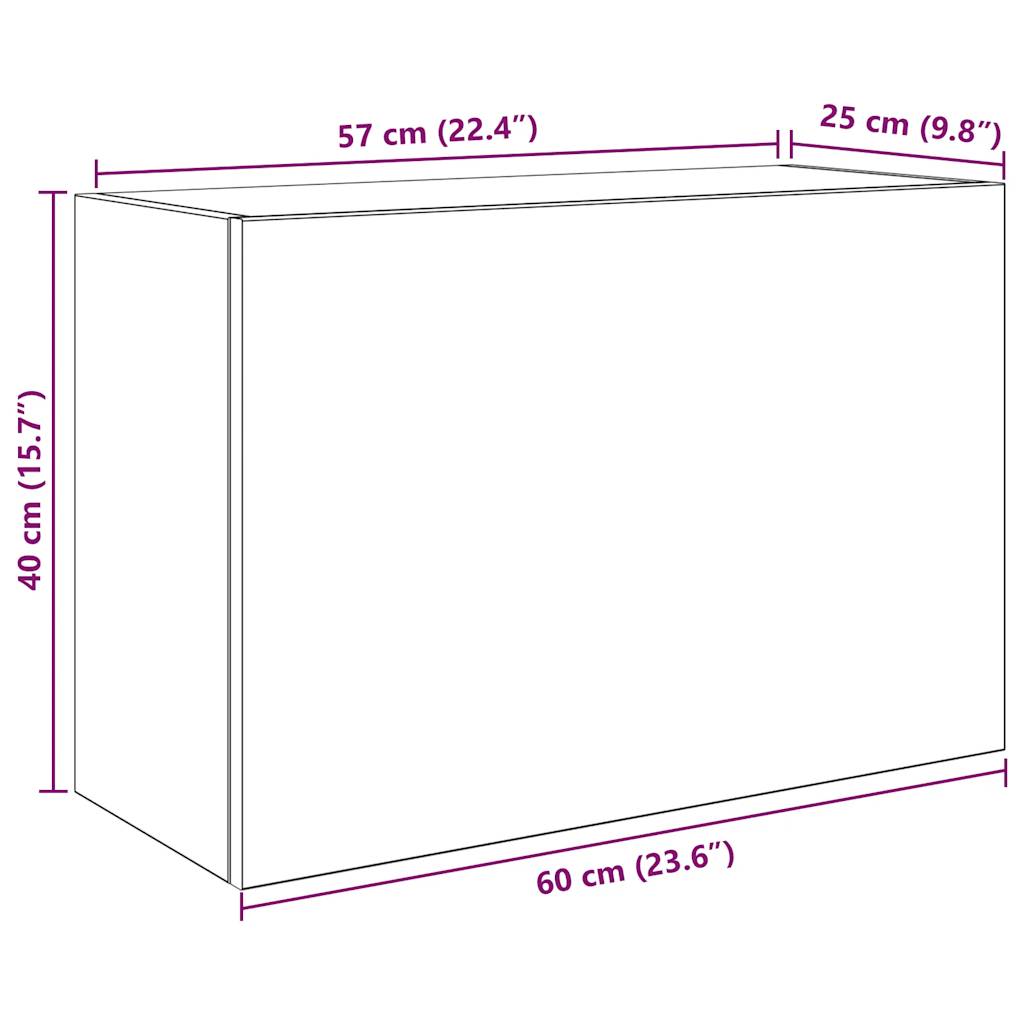 Bad-Wandschrank Schwarz 60x25x40 cm Holzwerkstoff