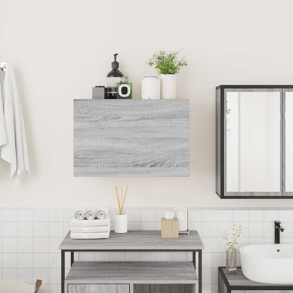 Meuble mural de salle de bain Sonoma gris 60x25x40 cm en bois