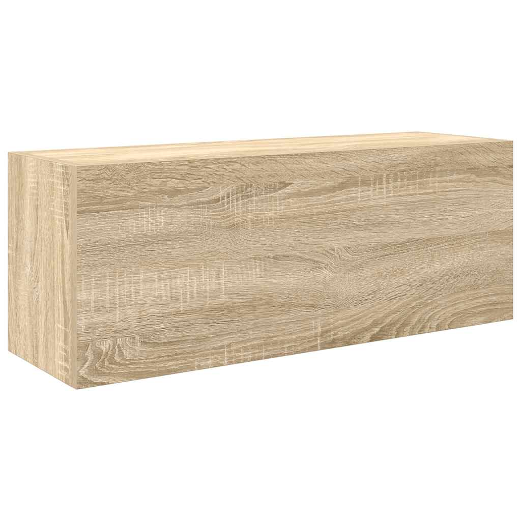 Meuble mural de salle de bain chêne Sonoma 80x25x30 cm matériau bois