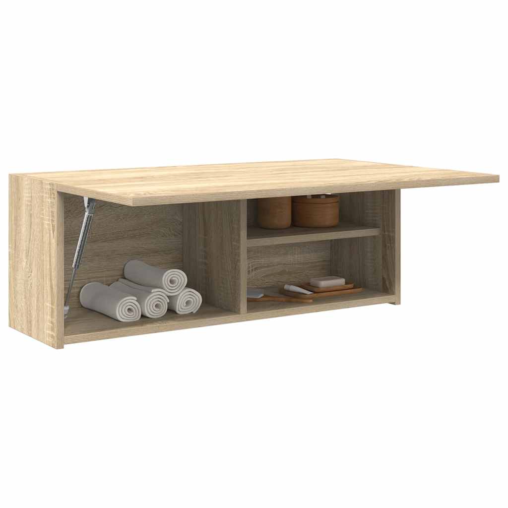 Meuble mural de salle de bain chêne Sonoma 80x25x30 cm matériau bois