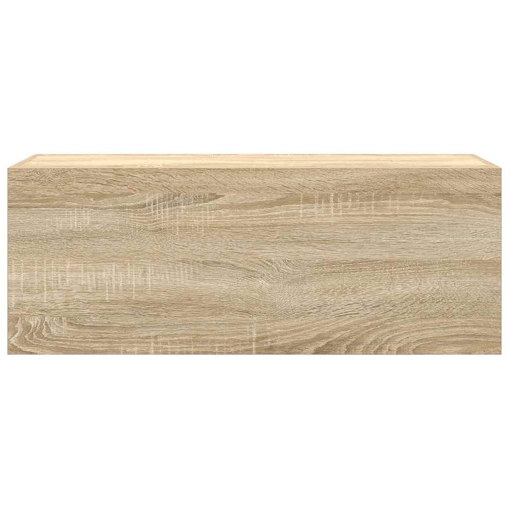 Meuble mural de salle de bain chêne Sonoma 80x25x30 cm matériau bois