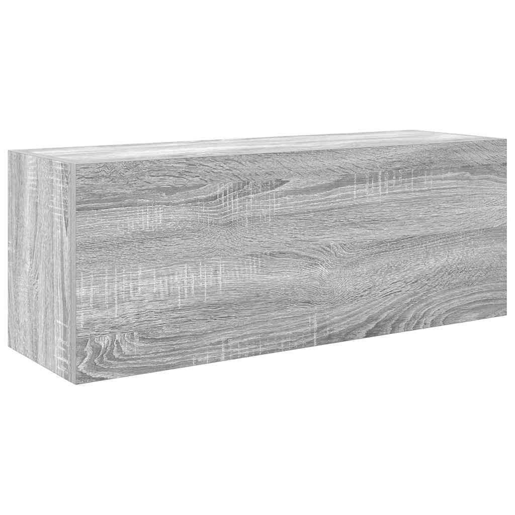 Meuble mural de salle de bain Sonoma gris 80x25x30 cm en bois