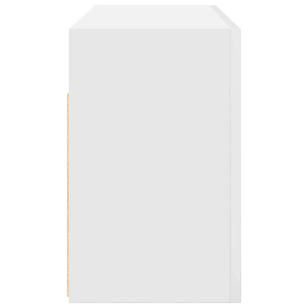 Armoire murale de salle de bain blanche 80x25x40 cm en bois