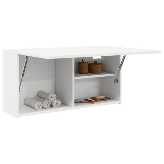 Armoire murale de salle de bain blanche 80x25x40 cm en bois