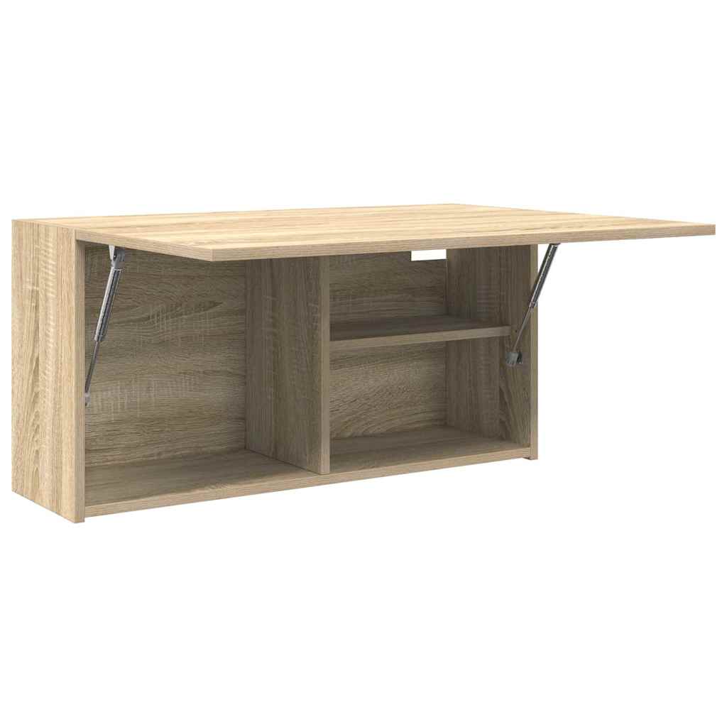 Meuble mural de salle de bain chêne Sonoma 80x25x40 cm matériau bois
