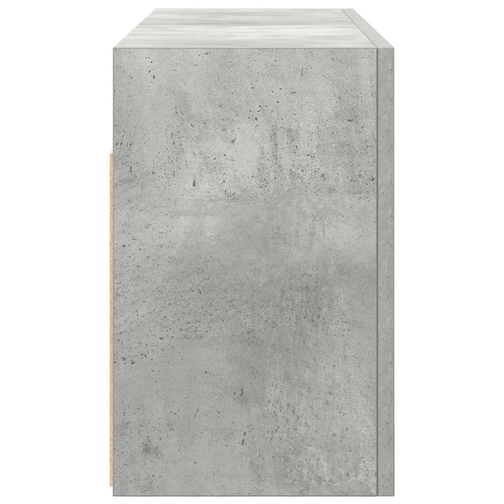 Armoire murale de salle de bain gris béton 80x25x40 cm en bois