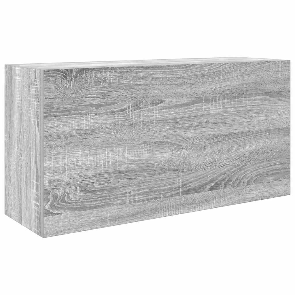 Meuble mural de salle de bain Sonoma gris 80x25x40 cm en bois