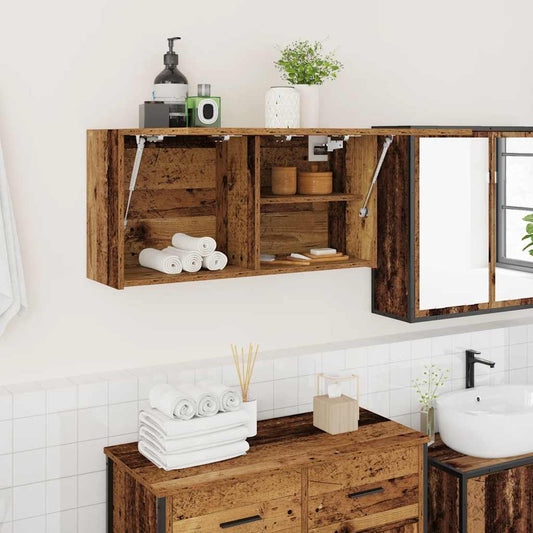 Bathroom wall cabinet old wood look 80x25x40 cm wood material
