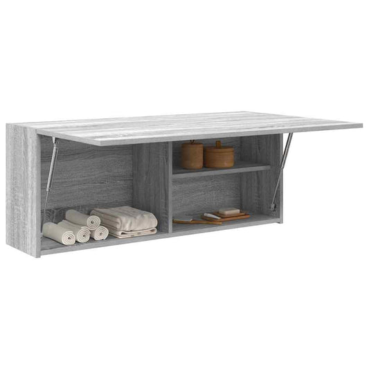 Bad-Wandschrank Grau Sonoma 100x25x40 cm Holzwerkstoff