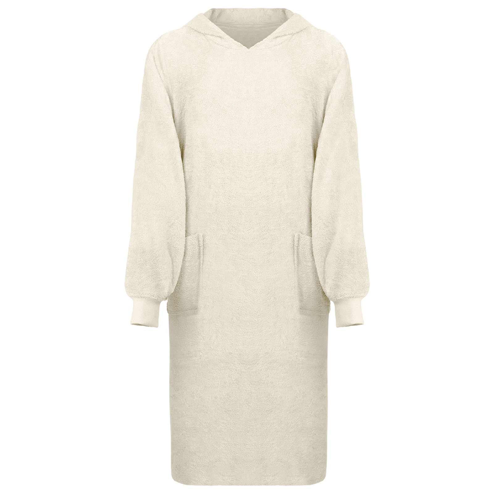Decken-Hoodie KINN Creme XL Baumwolle