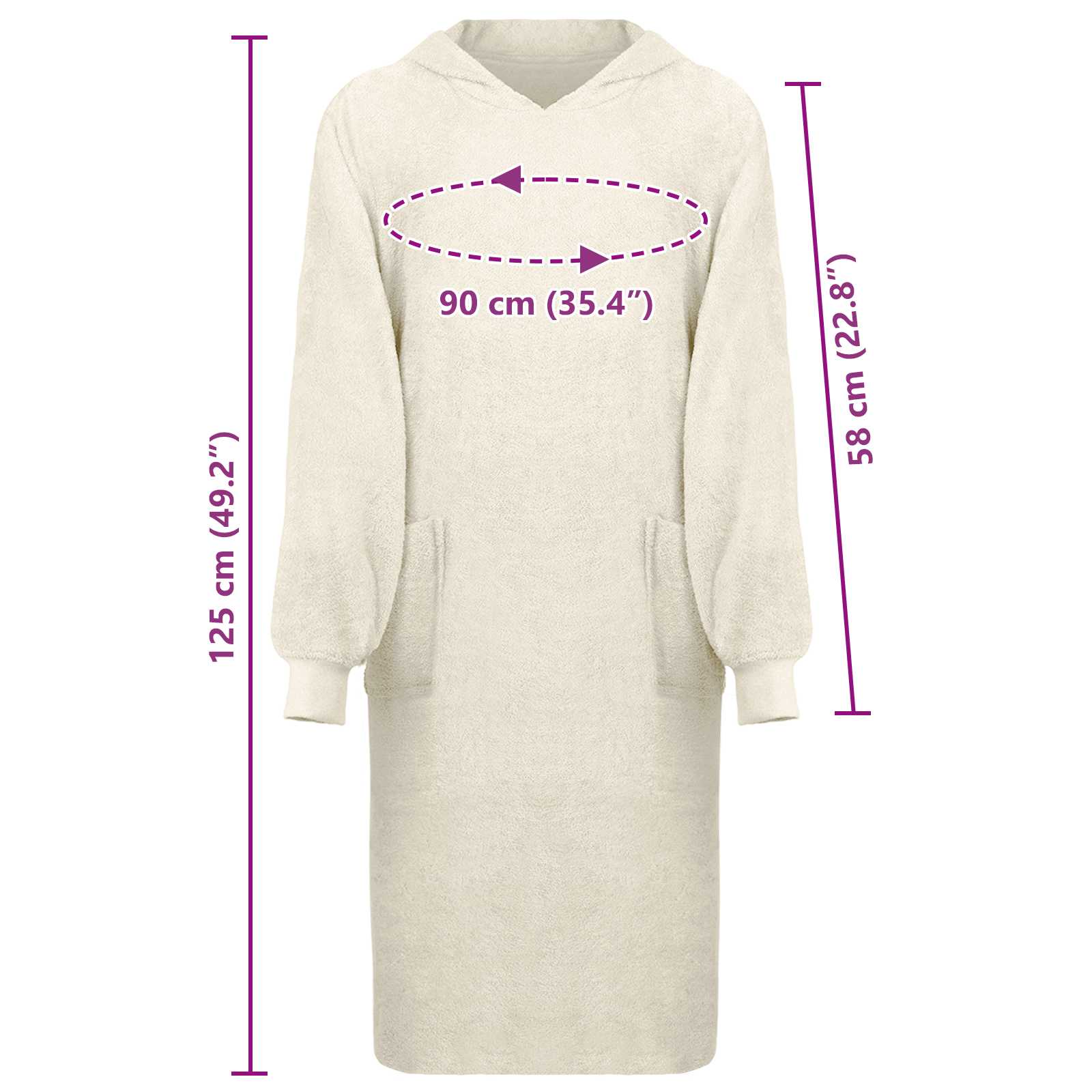 Decken-Hoodie KINN Creme XL Baumwolle