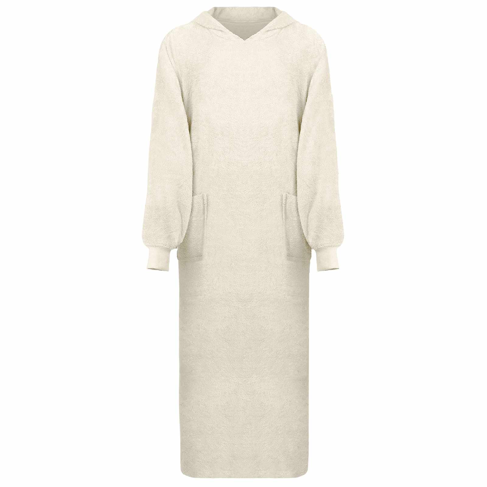 Decken-Hoodie KINN Creme XXL Baumwolle