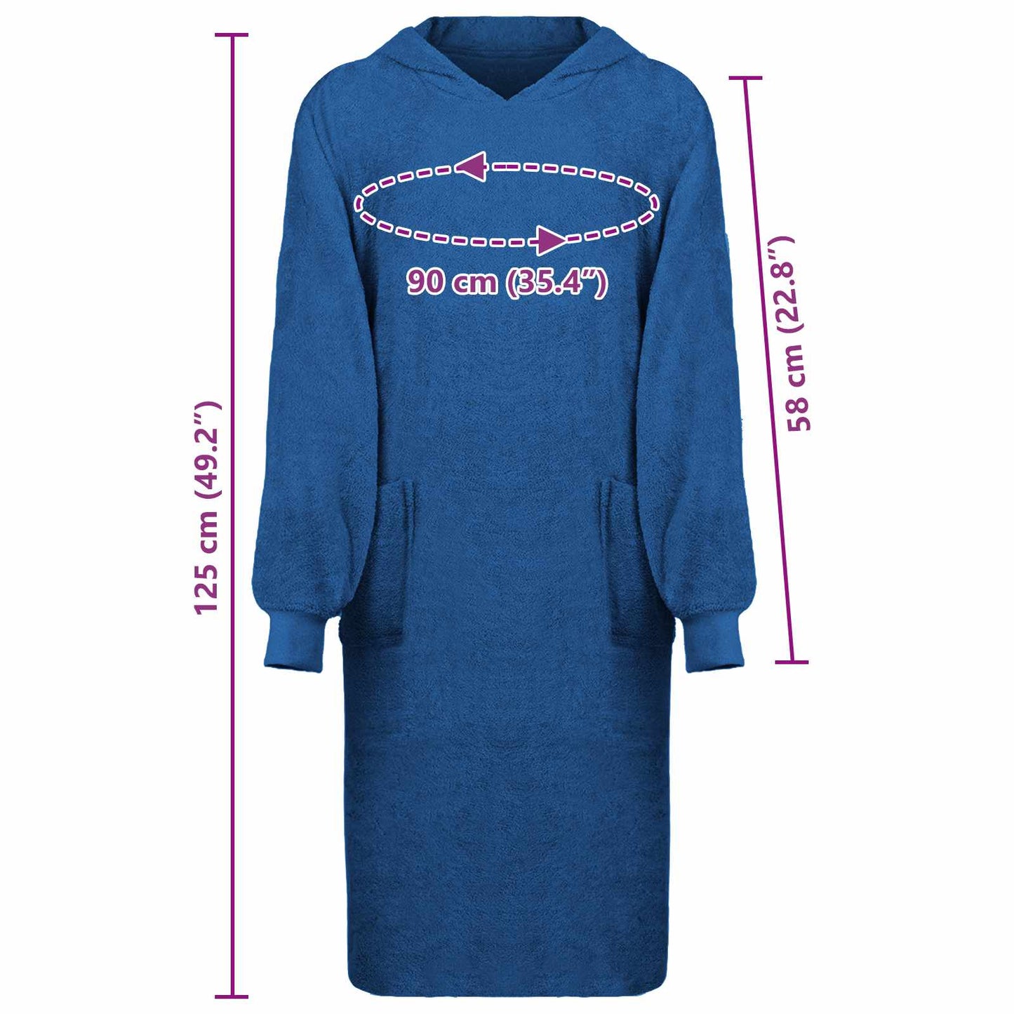 Decken-Hoodie KINN Marineblau XL Baumwolle