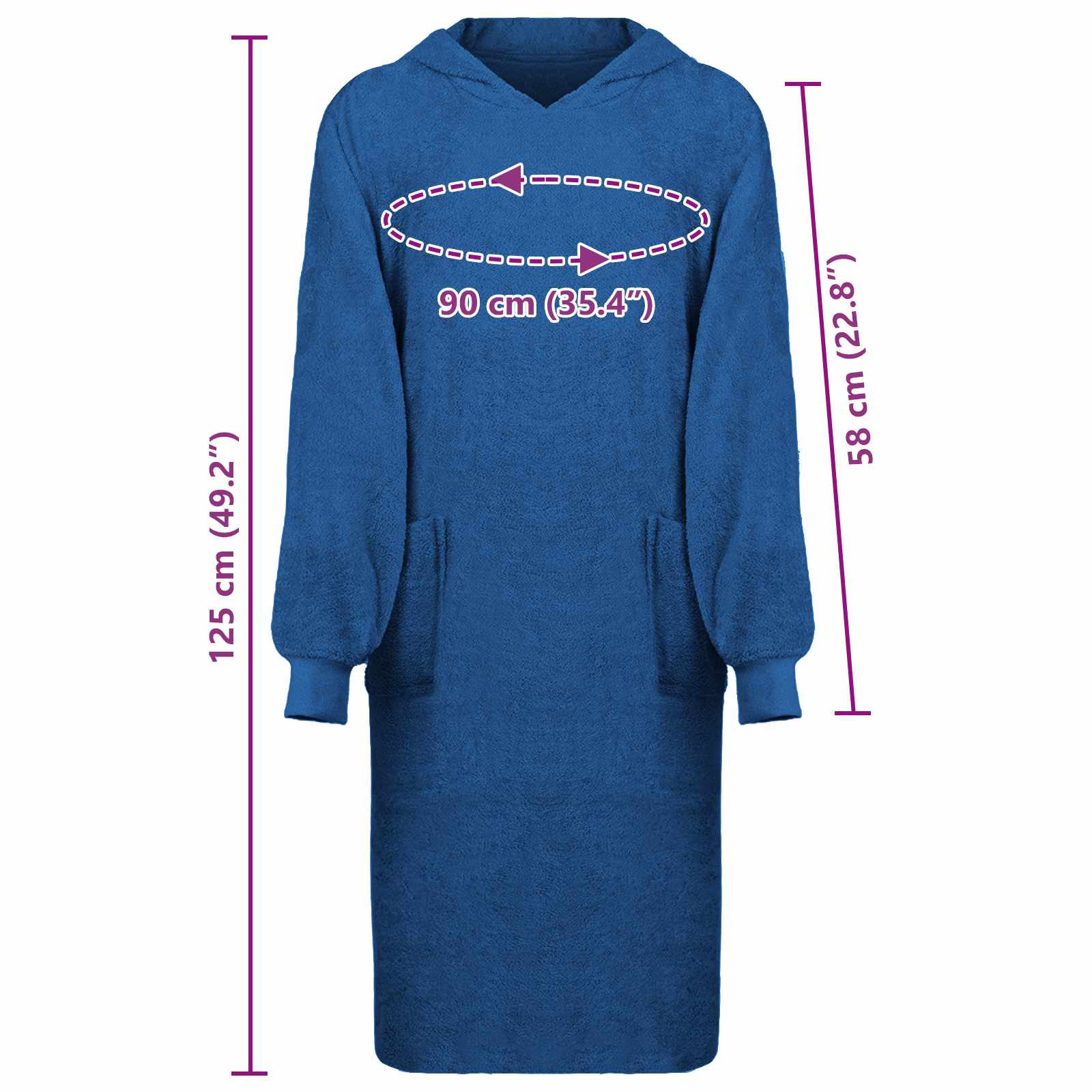 Decken-Hoodie KINN Marineblau XL Baumwolle