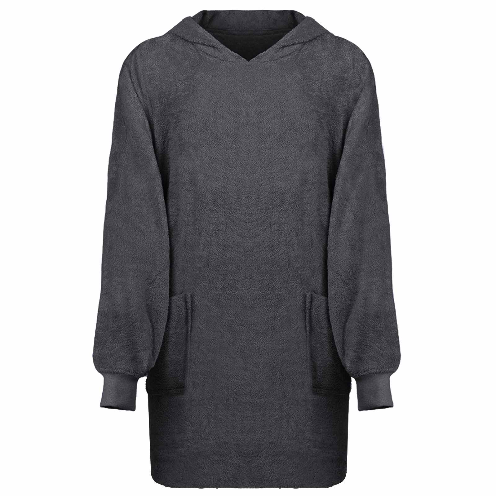 Decken-Hoodie KINN Anthrazit L Baumwolle