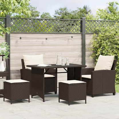 4-tlg. Garten-Sofagarnitur mit Kissen Braun Poly Rattan