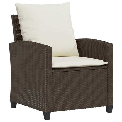 4-tlg. Garten-Sofagarnitur mit Kissen Braun Poly Rattan