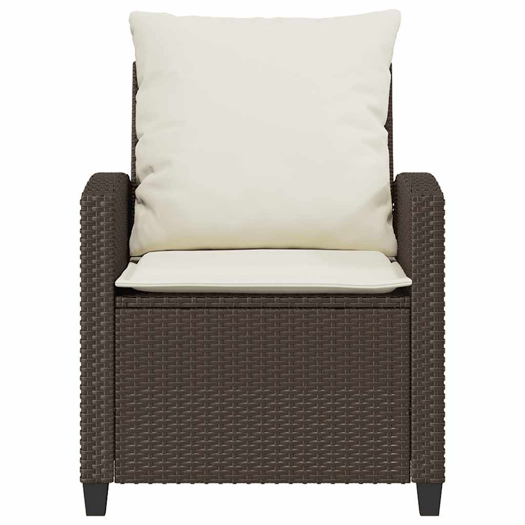 4-tlg. Garten-Sofagarnitur mit Kissen Braun Poly Rattan
