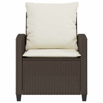 4-tlg. Garten-Sofagarnitur mit Kissen Braun Poly Rattan