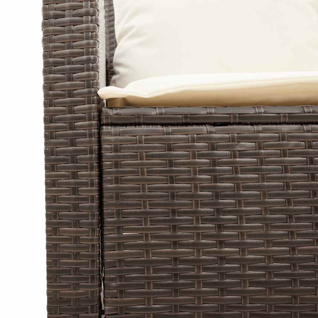 4-tlg. Garten-Sofagarnitur mit Kissen Braun Poly Rattan