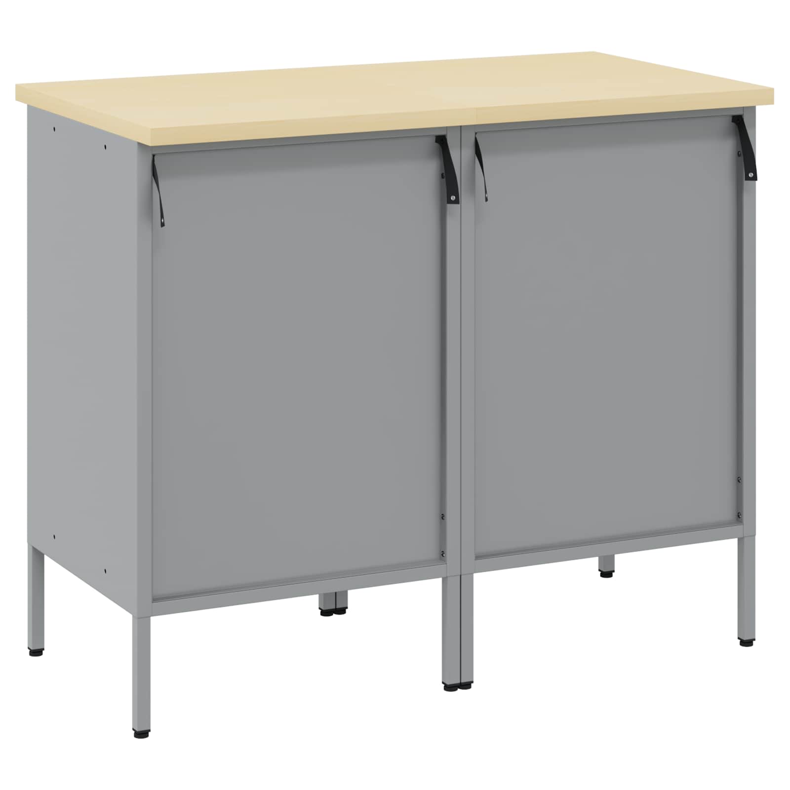 Werkbank mit Speicher 2 stk. Schwarz und Grau 100 x 55 x 85 cm