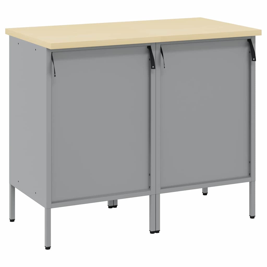 Werkbank mit Schubladen 2 Stk. Rot und Grau 100 x 55 x 85 cm