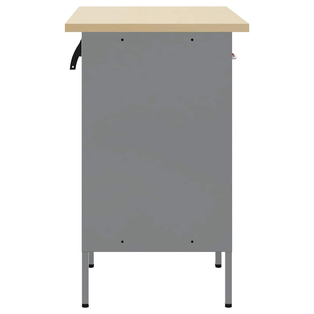 Werkbank mit Schubladen 2 Stk. Rot und Grau 100 x 55 x 85 cm