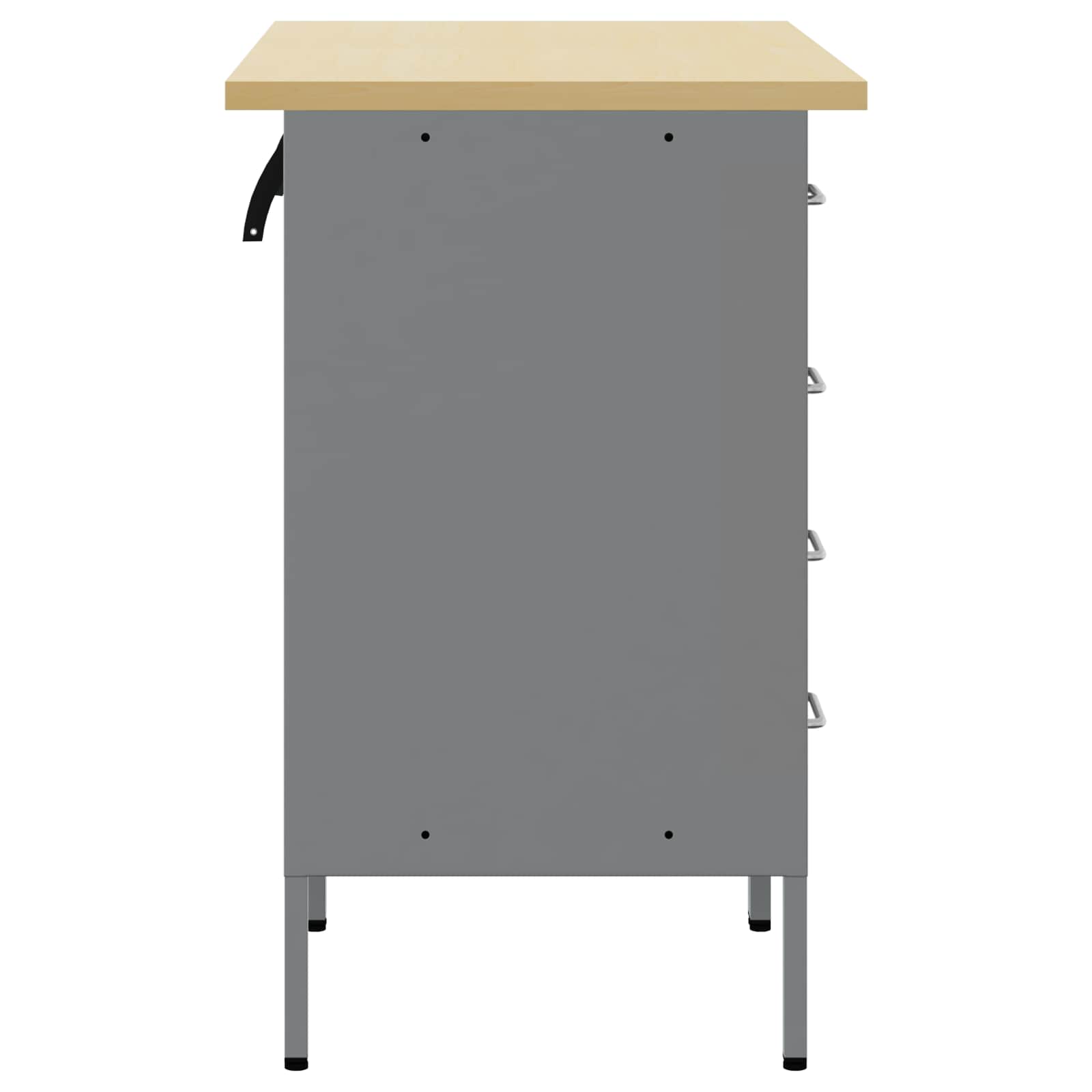 Werkbank mit Schubladen 2 pcs Schwarz und Grau 100 x 55 x 85 cm