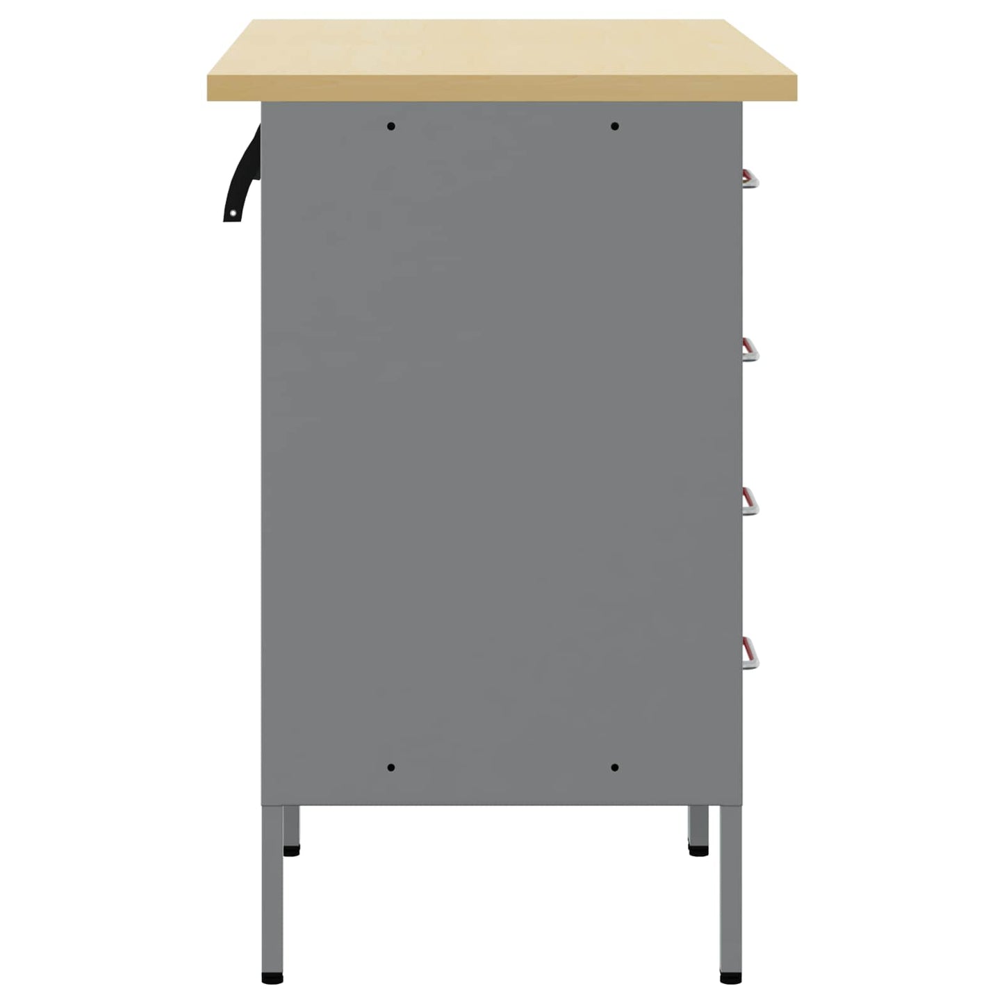 Werkbank mit Schubladen 2 stk. Rot und Grau 100 x 55 x 85 cm