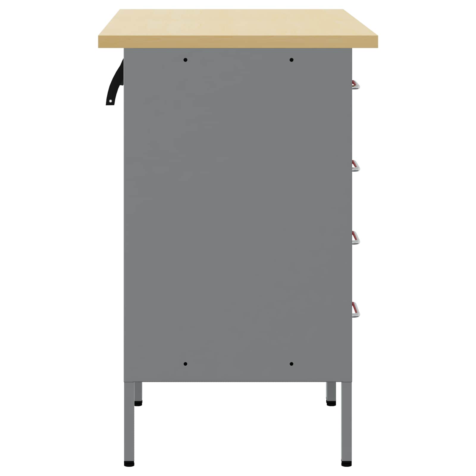 Werkbank mit Schubladen 2 stk. Rot und Grau 100 x 55 x 85 cm