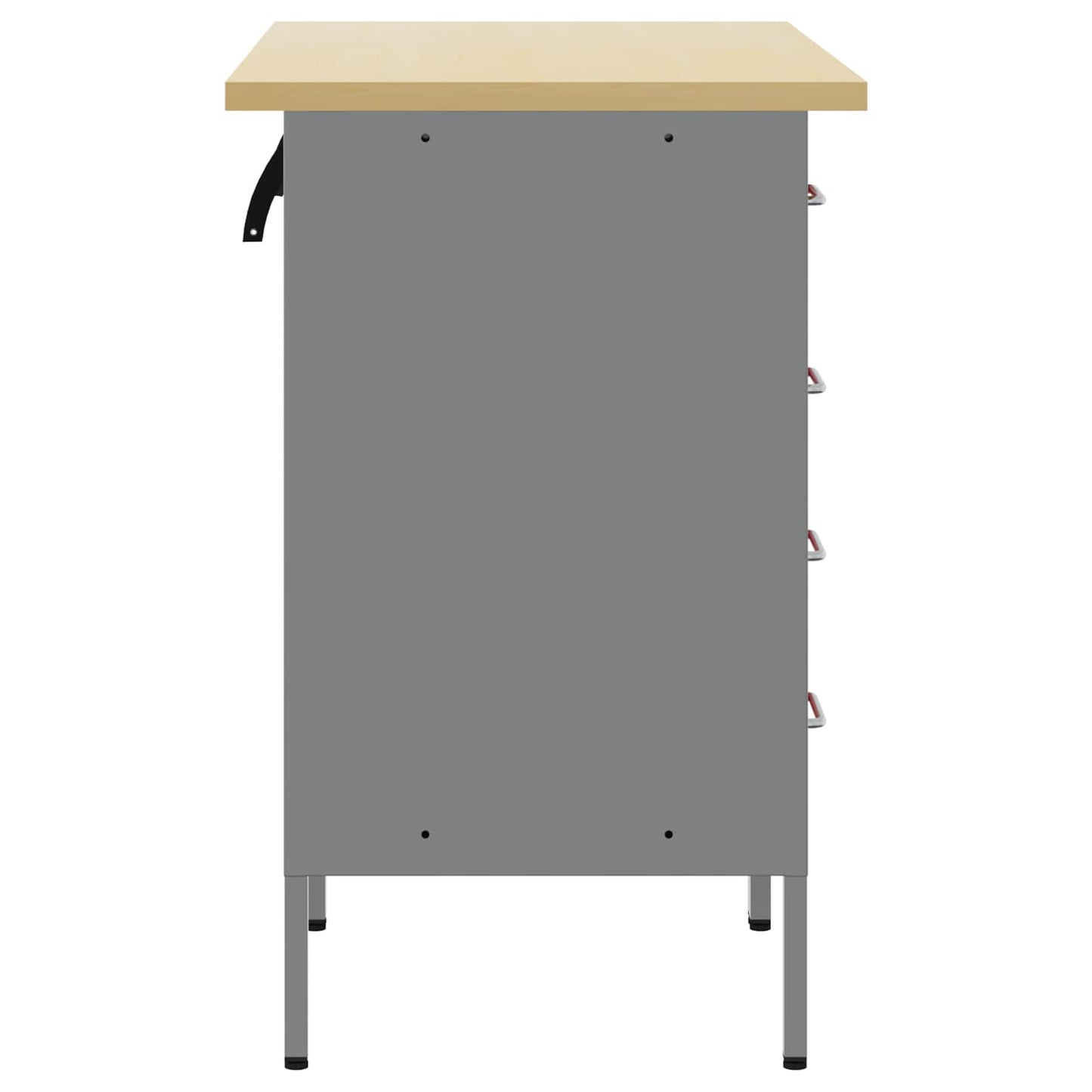 Werkbank mit Schubladen 2 stk. Rot und Grau 100 x 55 x 85 cm