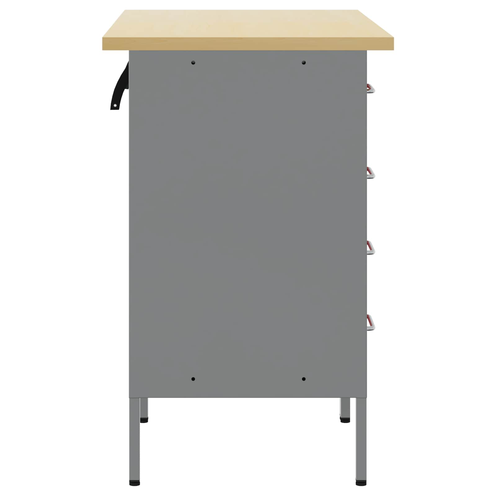 Werkbank mit Schubladen 2 stk. Rot und Grau 100 x 55 x 85 cm