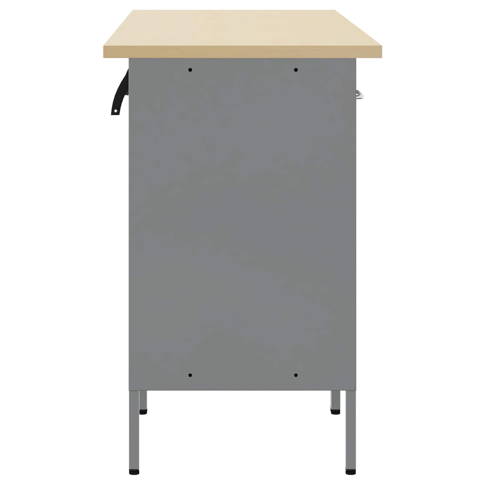 Werkbank mit Speicher 3 stk. Schwarz und Grau 150 x 55 x 85 cm