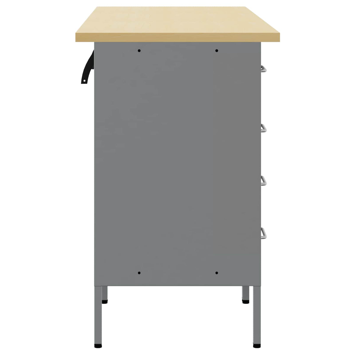Werkbank 3 stk. Schwarz und Grau 150 x 55 x 85 cm