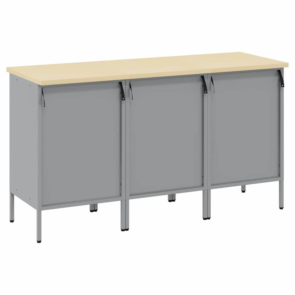 Werkbank mit Schubladen 3 stk. Rot und Grau 150 x 55 x 85 cm