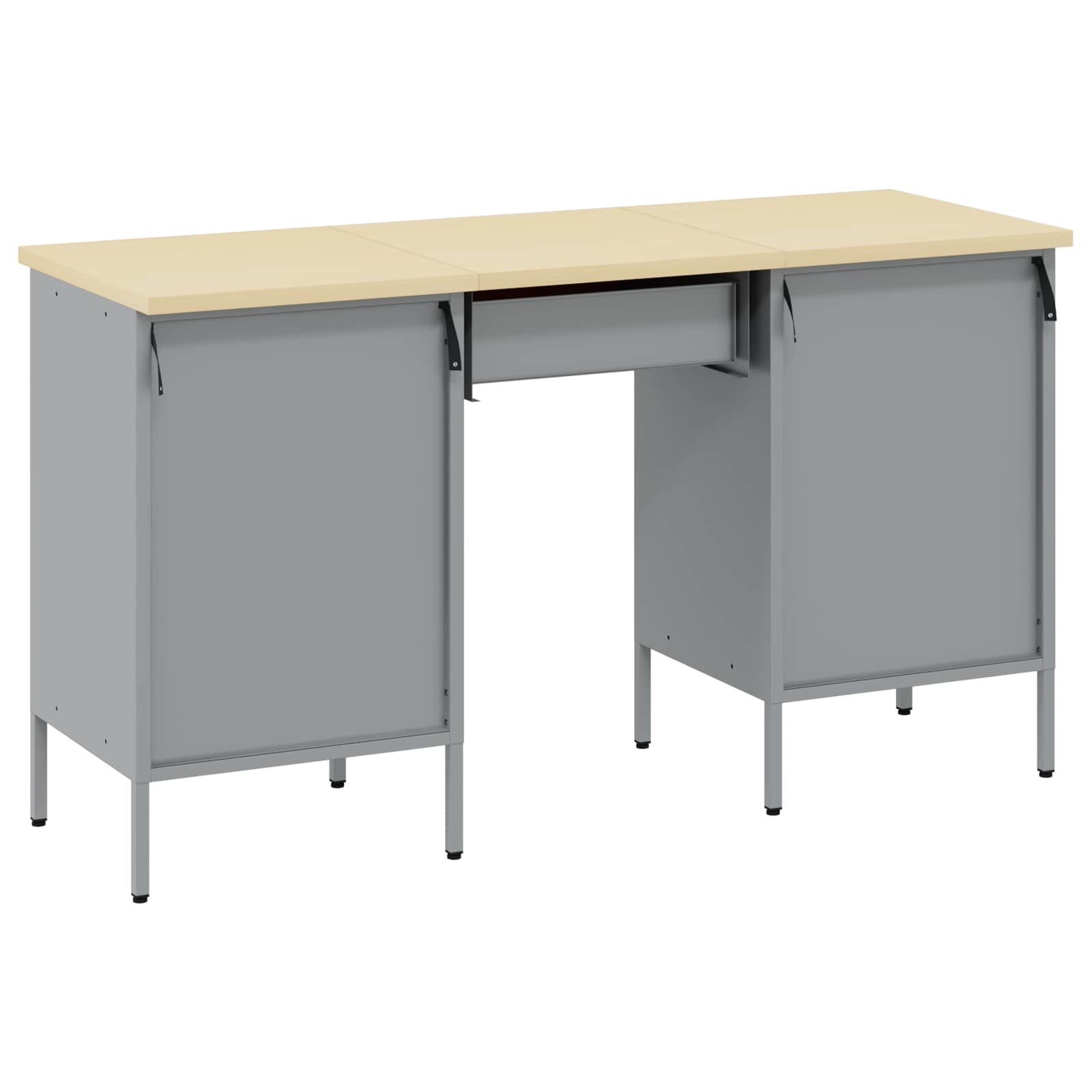 Werkbank mit Speicher 3 stk. Schwarz Ingenieure Holz und Stahl