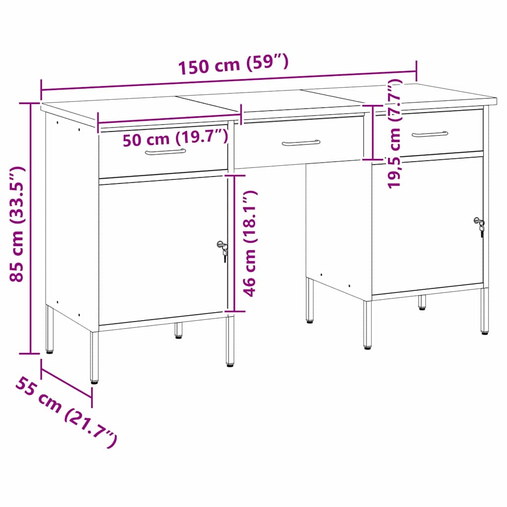 Werkbank 3 Stk. Rot und Grau Ingenieure Holz und Stahl