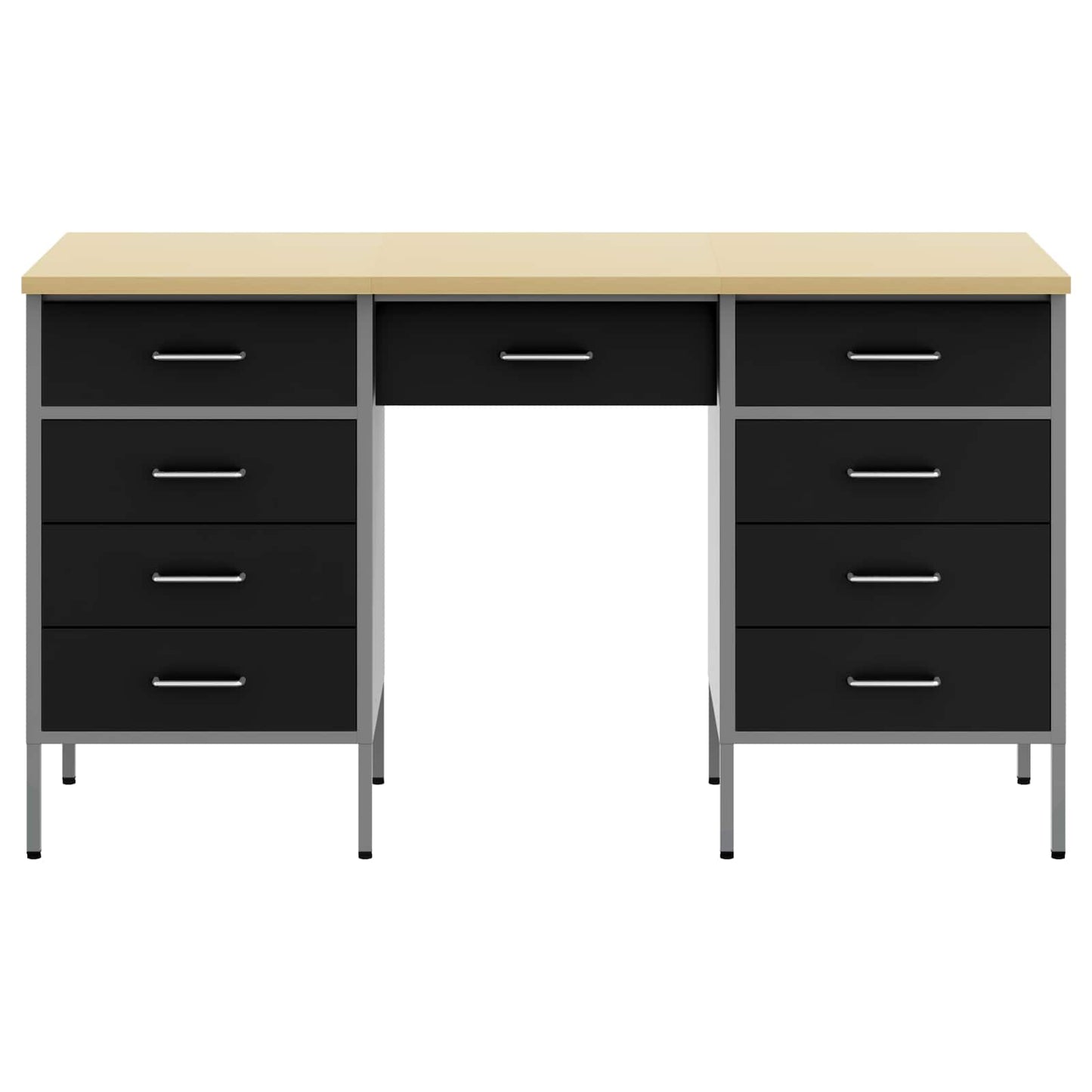 Werkbank mit Speicher 3 stk. Schwarz Ingenieure Holz und Stahl